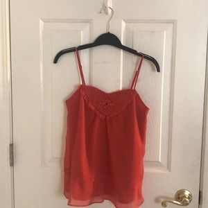 Banana Republic Red Summer Top w/ Crochet detail